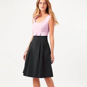 Phase Eight Two-Tone A-Line Skirt Bow Pink Top with Black Skirt Size 8uk 4 Us
